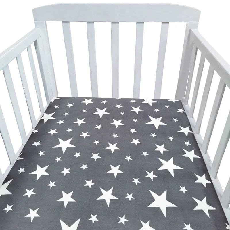 Baby Essentials Stars Crib Fitted Sheets - 100% Cotton