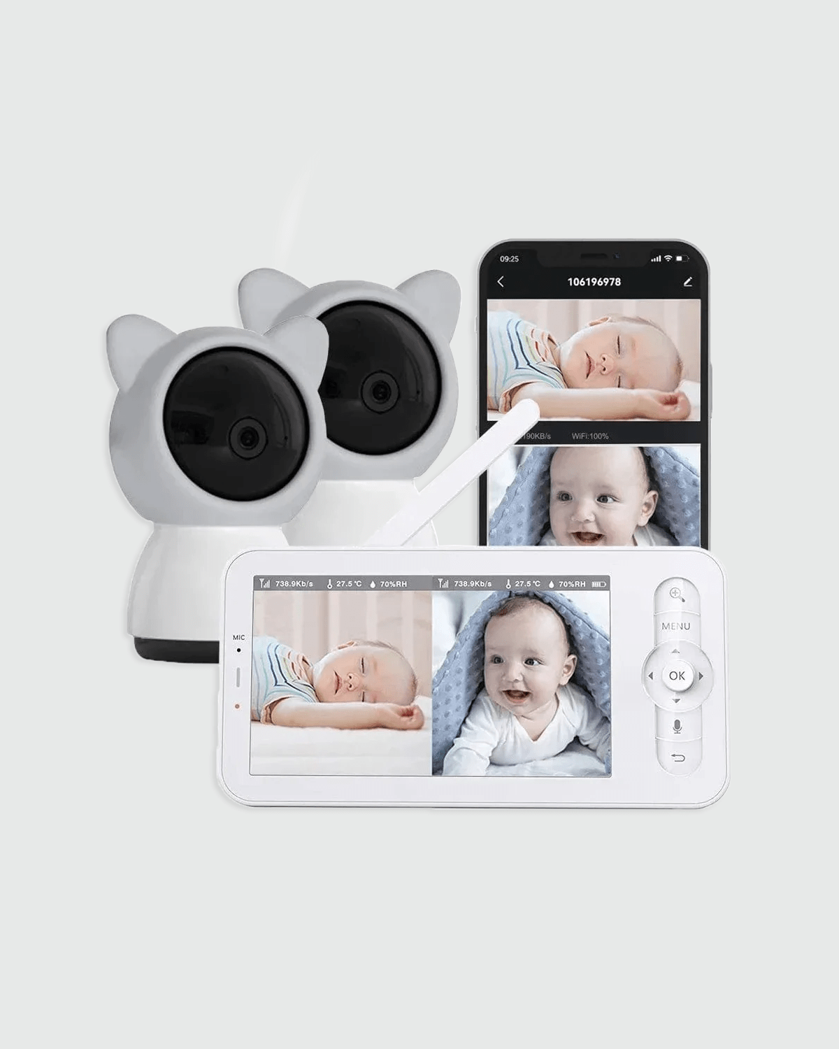 Baby Essentials Smart Baby Monitor with 1080P HD, Cry Detection, and Two-Way Talk